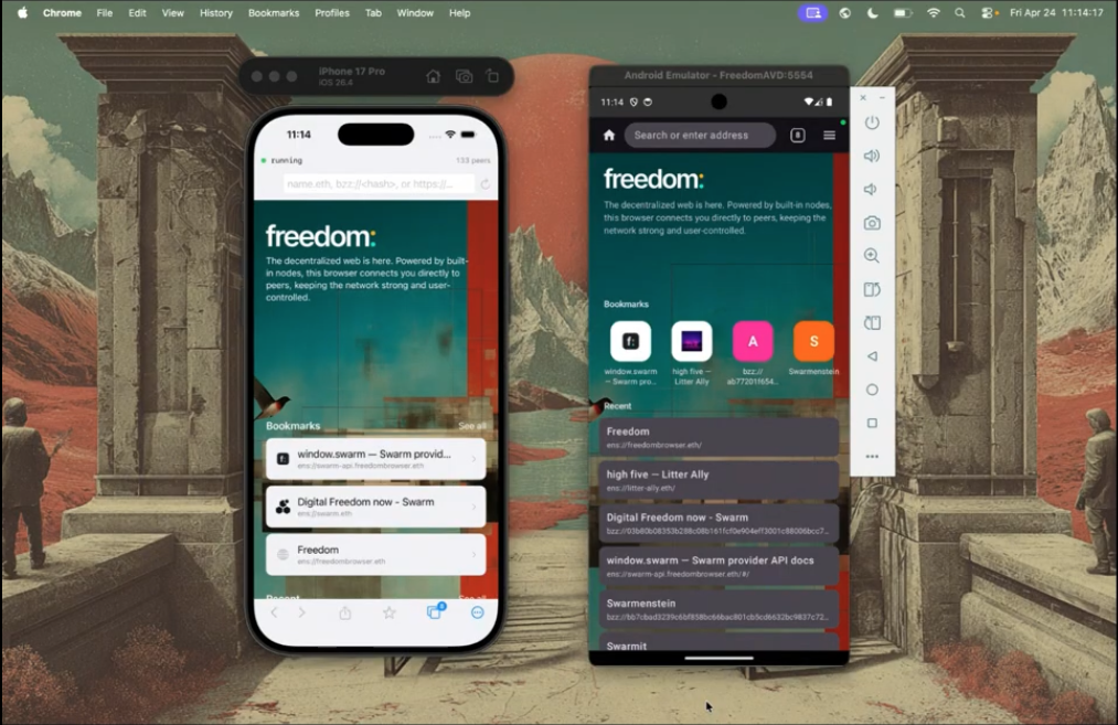 Freedom Browser iOS and Android demo